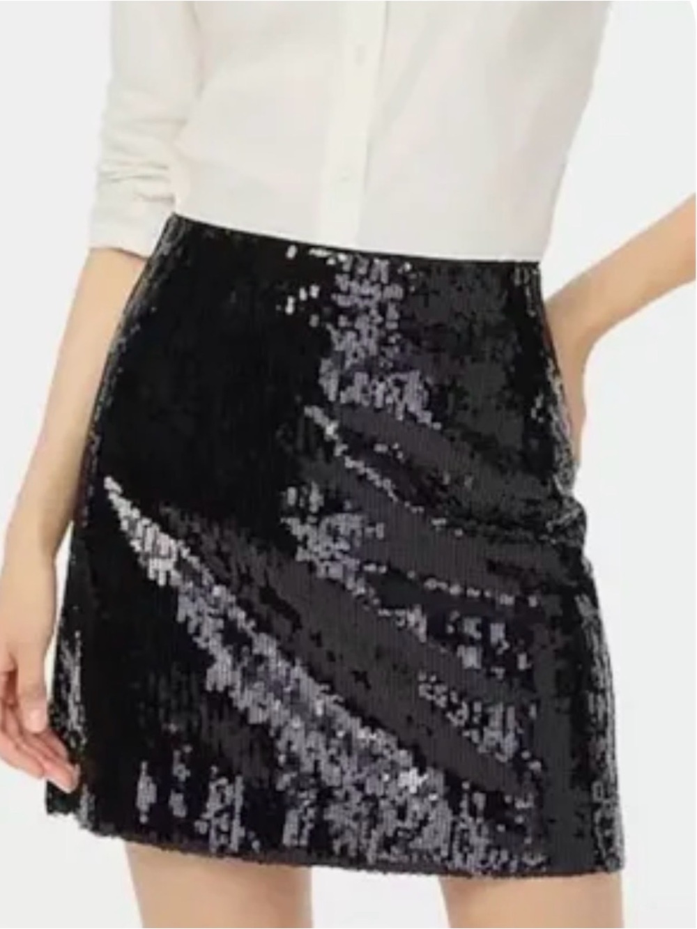 J Crew Factory Black Sequin Mini Skirt - Women